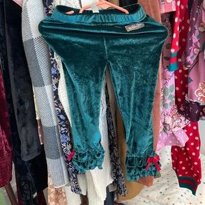 Matilda Jane Green Velour Legging size 2